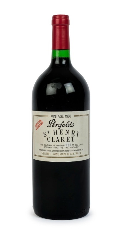 1980 PENFOLDS St. Henri Claret, South Australia, bottle no. 029 of 500 only, (1 magnum) in original wooden box. 