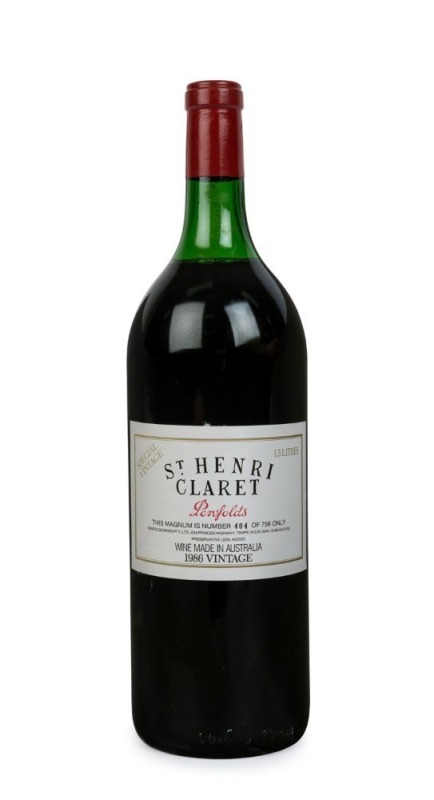 1986 PENFOLDS St. Henri Claret, South Australia, bottle no. 404 of 756 only, (1 magnum) in original wooden box. 