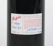 1964 PENFOLDS Bin 707, Cabernet Sauvignon, Barossa Valley, South Australia, (1 bottle). Penfolds Red Wine Clinic 2004 label verso. - 2