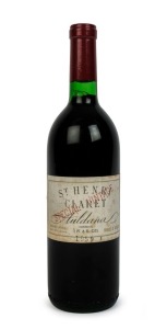 1959 PENFOLDS St. He1959 PENFOLDS St. Henri Special Vintage Claret, Auldana, South Australia, (1 bottle). Penfolds Red Wine Clinic 1996 label verso.nri Claret, Auldana, South Australia, (1 bottle). Penfolds Red Wine Clinic 1996 label verso.