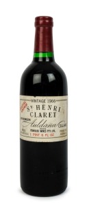 1966 PENFOLDS St. Henri Special Vintage Claret, Auldana, South Australia, (1 bottle). Penfolds Red Wine Clinic 1998 label verso.