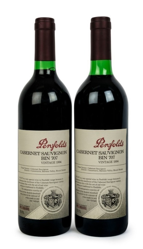 1994 PENFOLDS Bin 707 Cabernet Sauvignon, South Australia, (2 bottles)