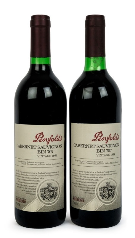 1994 PENFOLDS Bin 707 Cabernet Sauvignon, South Australia, (2 bottles)