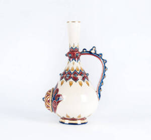 ZSOLNAY: Hungarian porcelain ewer vase. 28cm