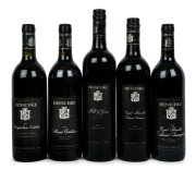 HENSCHKE: 1998 Cyril Henschke Cabernet Sauvignon (1 bottle), 1998 Mount Edelstone&nbsp;Shiraz, (1 bottle), 1999 Keyneton Estate Shiraz Blend, (1 bottle), 2003 Cyril Henschke Cabernet Sauvignon, (1 bottle), 2004 Hill Of Grace Shiraz, (1 bottle). Total 5 bottles