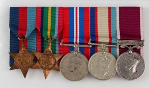 A GROUP OF FIVE MEDALS to ALEC EDWARD PEARSON, A.I.F. Comprising of a 1939-45 Star, a Pacific Star, a 1939-45 War Medal, an Australian Service Medal and a Long Service and Good Conduct Medal with "AUSTRALIA" clasp, mounted as worn. With copies of service 