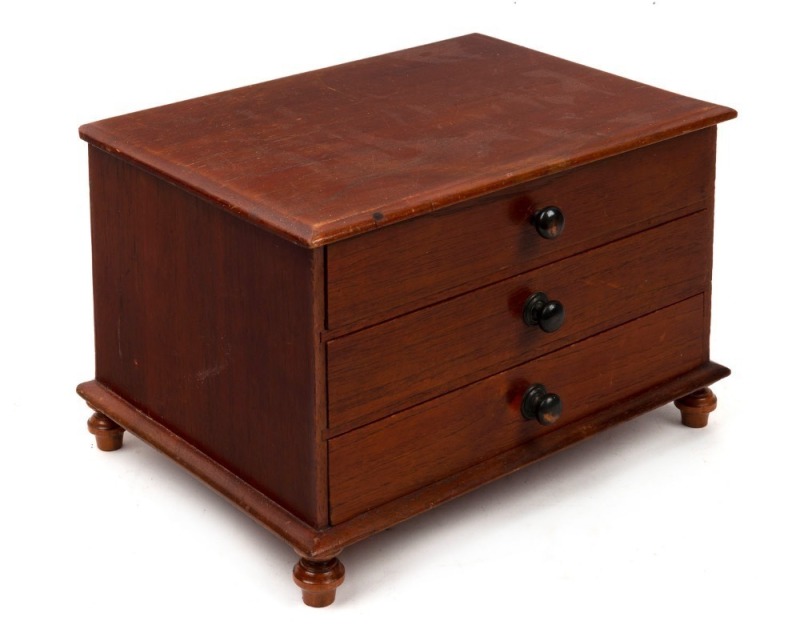 An antique cedar three drawer humidor chest, early 20th century, 