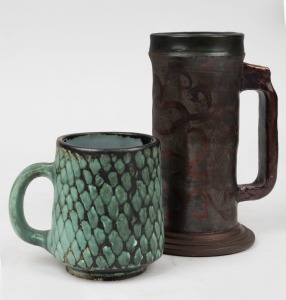 DAVID & HERMIA BOYD pottery tankard and mug, both signed "D. & H. Boyd", 17.5cm and 10cm high