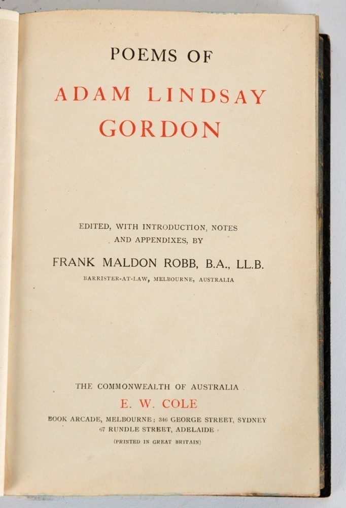 C.J. DENNIS The Moods of Ginger Mick 1916 and 1919 editions; Digger ...