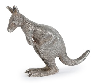 WILLIAM DRUMMOND antique Australian silver kangaroo ornament, 19th century, stamped "SILVER, DRUMMOND", 5.5cm high, 60 grams