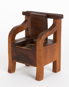 An antique Australian folk art novelty inkwell in the form of a commode, 19th/20th century, 16cm high