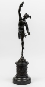 HERMES antique cast bronze statue, 19th century, 59cm high