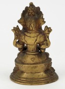 A Sino-Tibetan cast bronze seated Vajrasattva statue, set with coral and turquoise, 19th century or earlier, 13.5cm high&nbsp; - 2