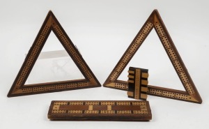 CRIBBAGE AND WHIST, group of four assorted scoreboards, 19th and early 20th century,  ​​​​​​​the largest 27cm long