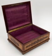Antique continental micro mosaic timber box with gilt metal mounts and original purple silk interior, 19th century,&nbsp; 14cm high, 31cm wide, 25cm deep&nbsp;&nbsp; - 3