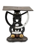 COLUMBUS antique cast iron parcel scales with twin enamel dials, 19th century, ​​​​​​​29.5cm high