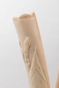 An African carved ivory figural sculpture on burl timber base, early to mid 20th century, ​​​​​​​61cm high - 3