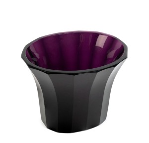 MOSER amethyst art glass vase in the manner of Josef Hoffman, early 20th century, 15.5cm high, 20.5cm wide
