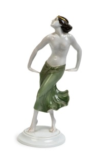 ROSENTHAL German porcelain statue of a dancing lady, 20th century, green factory mark to base, ​​​​​​​25.5cm high