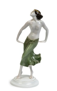 ROSENTHAL German porcelain statue of a dancing lady, 20th century, green factory mark to base, 25.5cm high