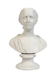 ROYAL COPENHAGEN antique Parian porcelain bust of a lady, circa 1860s, 28.5cm high