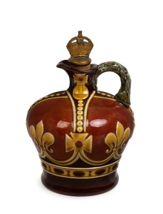 ROYAL DOULTON "Dewar's Whisky" English porcelain crown decanter with original stopper, early 20th century, black factory mark to base, 18.5cm high