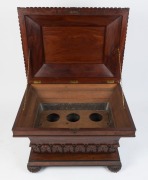 GILLOW (attributed) fine antique English mahogany sarcophagus cellarette in the Regency style, oak secondary timbers with original lift-out insert and zinc lining, circa 1825, 66cm high, 87cm wide, 66cm deep - 2