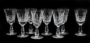 WATERFORD set of eight crystal wine glasses, acid etched marks to the bases, ​​​​​​​15.5cm high