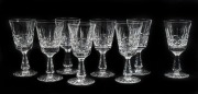 WATERFORD set of eight crystal wine glasses, acid etched marks to the bases, ​​​​​​​15.5cm high