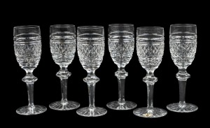 WATERFORD set of eight crystal wine glasses, acid etched marks to the bases, 16cm high