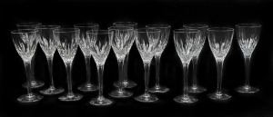 STUART CRYSTAL set of fourteen wine glasses, acid etched marks to bases, 19.5cm high