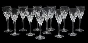 STUART CRYSTAL set of twelve wine glasses, acid etched marks to bases, 16.5cm high
