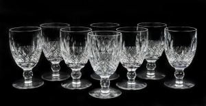 WATERFORD set of eight Irish crystal wine glasses, acid etched marks to bases, 12cm high
