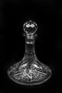 EDINBURGH CRYSTAL ship's decanter, acid etched mark to base, 25cm high