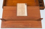 An antique English burr walnut and boxwood marquetry inlay music cabinet with secretaire top compartment, leather tooled writing surface and handsomely fitted interior, late 19th century, ​​​​​​​99cm high, 61cm wide, 40cm deep - 6