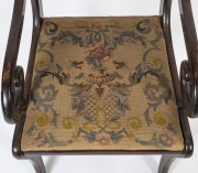 A Regency carver chair, stained beech with gilded highlights and tapestry drop-in seat, circa 1825, 53cm across the arms - 3