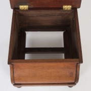 A Colonial Australian cedar storage box / commode with serpentine front and full turned legs, mid 19th century, ​​​​​​​38cm high, 43cm wide, 42cm deep - 3