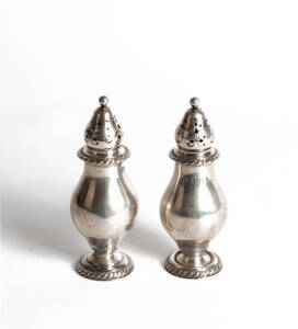PEPPER POTS: A matched pair, London. 14cm high
