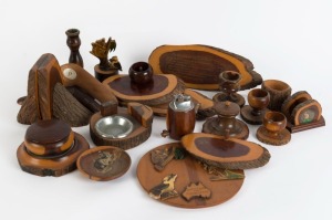 A collection of Australian "treen" mulga wood decorative pieces, (20+).