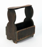 An antique shoeshine box, painted kauri pine, 19th century,  35cm high, 30cm wide, 19cm deep 