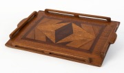 An Australian specimen timber serving tray, early 20th century, ​​​​​​​48cm across the handles