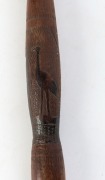 An Australian folk art walking stick carved with emu, kangaroo and snake, 19th/20th century, ​​​​​​​88cm high - 3