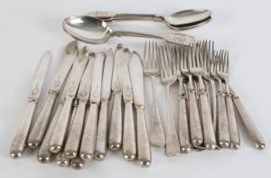 VIC RAIL cutlery, 30 silver plated pieces, all branded with the V. R. logo