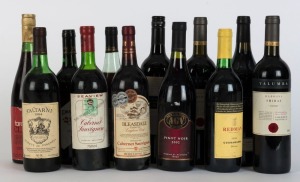 1972 Tarawein claret, South Aust. (1 bottle); 1974 Seaview Cab. Sauv., McLaren Vale, South Aust. (1 bottle); 1984 Taltarni Cabernets, Moonambel, Vict. (1 bottle); 1987 Bleasdale Cab. Sauv., Langhorne Creek, South Aust. (1 bottle); 1988 Orlando Jacob's Creek Beaujolais, Barossa Valley, (1 bottle); 1996 Draytons New Generation Shiraz, Hunter Valley, N.S.W. (1 bottle); 1996 Redman Shiraz, Coonawarra, South Aust. (1 bottle); 1996 Hardy's Tintara Shiraz, McLaren Va