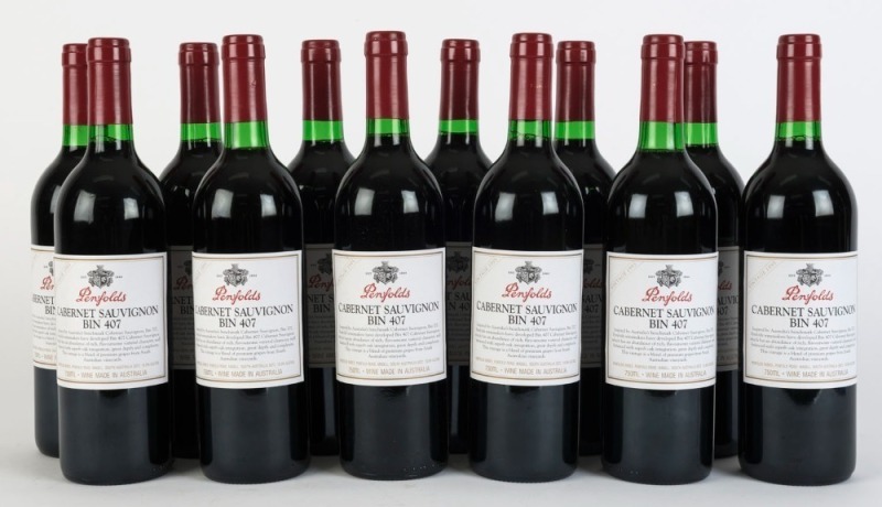 1995 PENFOLDS Bin 407, Cabernet Sauvignon, South Australia, (12 bottles) in original cardboard box