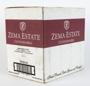2014 ZEMA ESTATE Shiraz, Coonawarra, South Australia, (12 bottles) in original cardboard box.