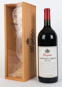 1994 PENFOLDS Bin 389, Cabernet Shiraz, South Australia, in original wooden case (1 magnum).  ​​​​​​​Penfolds red wine clinic 2010