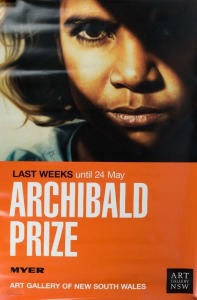 VINCENT FANTAUZZO (b.1977), Large format poster for the Archibald Prize Exhibition at the Art Gallery of New South Wales, signed and dated 2009 by Fantauzzo, and featuring his portrait titled "Brandon" which won the Archibald People's Choice Award. Overal