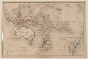 Claude Joseph Drioux  & Ch. Leroy, "Oceanie", [Paris, 1838, Belin], with some hand-colouring showing the different colonizers. 30 x 44cm.