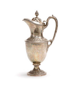 A fine sterling silver jug made in Sheffield c1877. 19.5cm, weight 320grams
